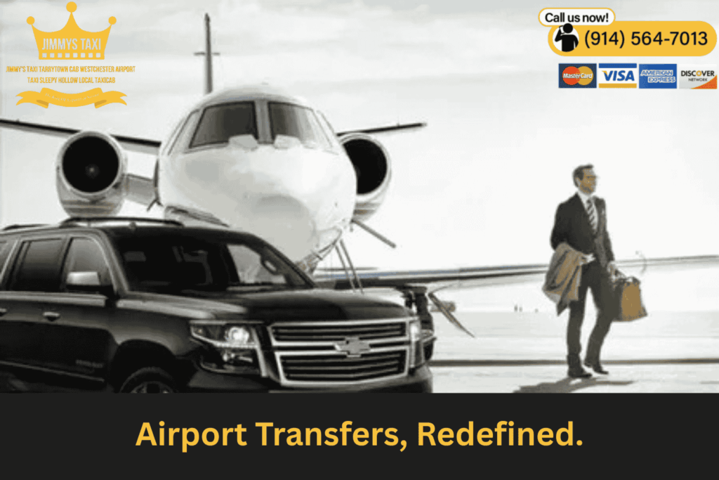 Map highlighting routes from East Irvington NY to JFK, LaGuardia, Newark, and Westchester County Airport