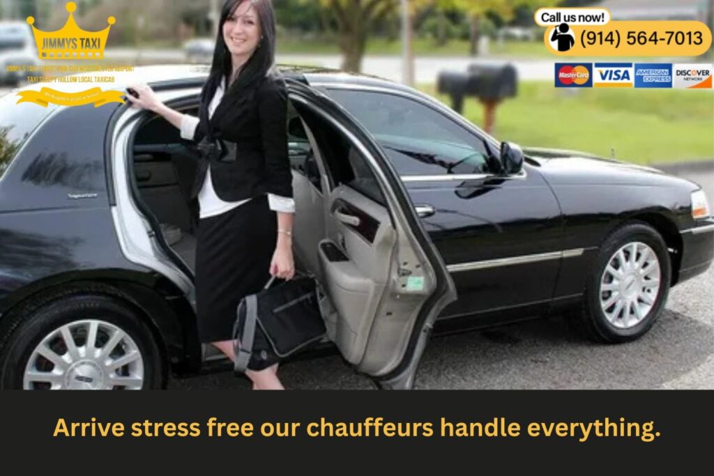 Professional driver loading luggage into trunk.