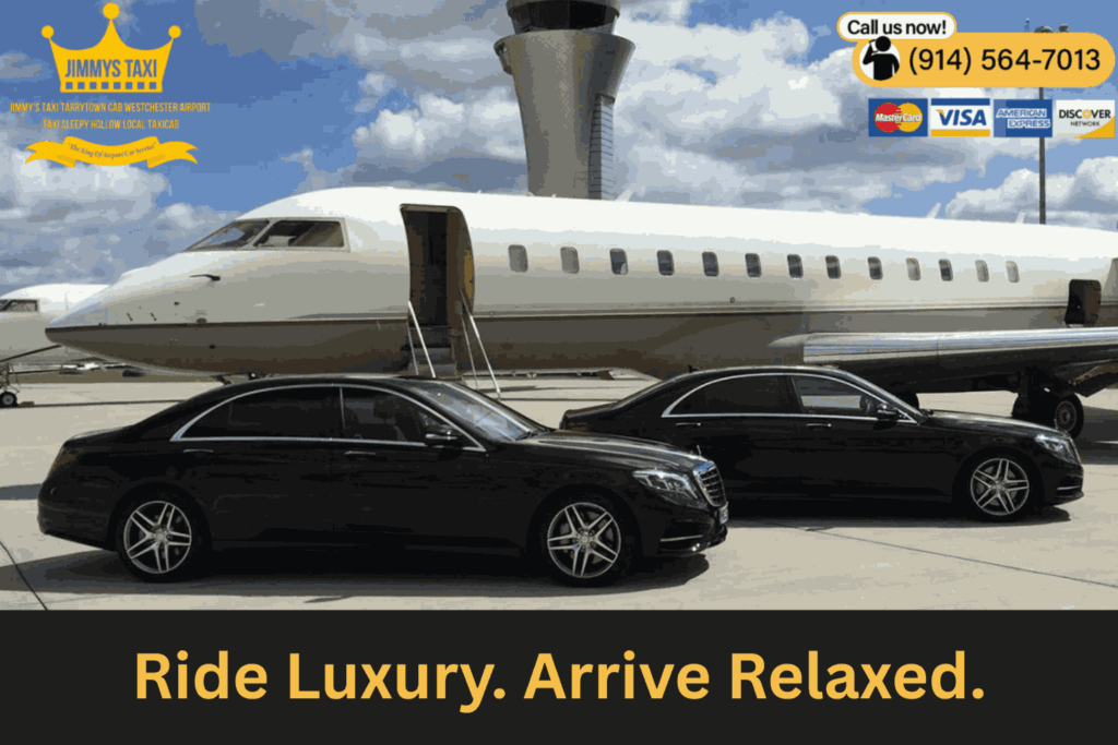 Professional chauffeur opening car door for luxury airport car service in East Irvington NY