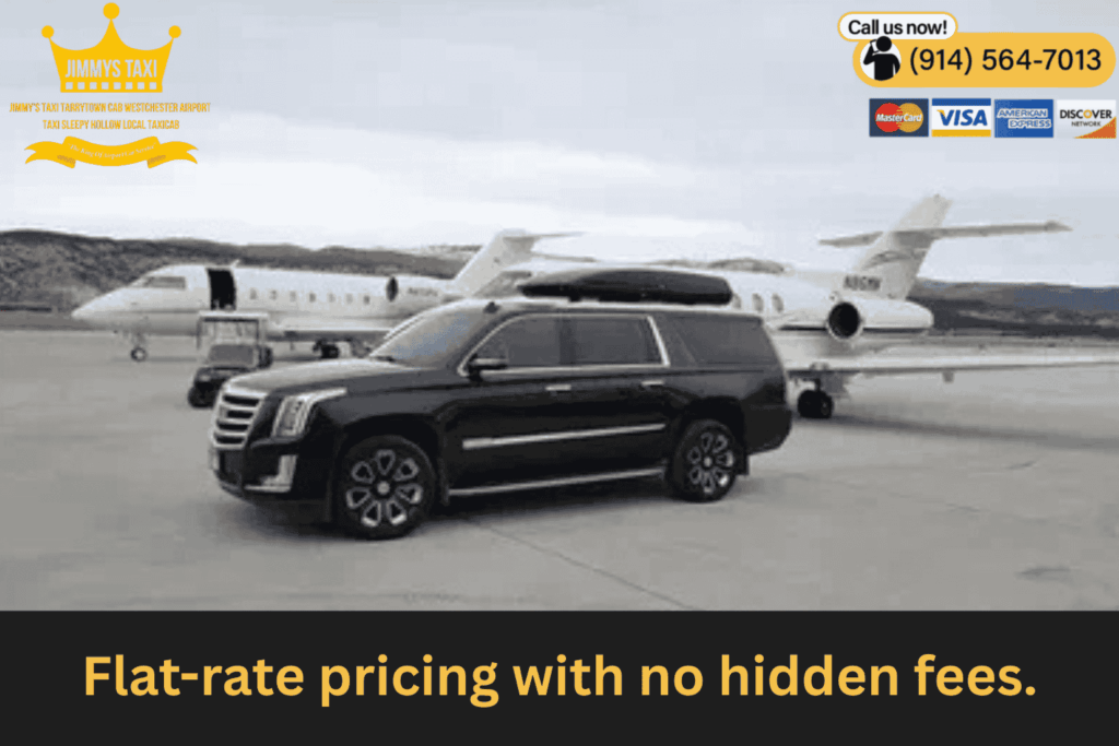 Price list showing flat-rate airport transfers.