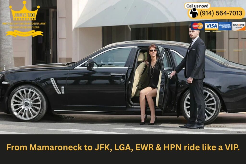 Map with Mamaroneck and airport routes highlighted.