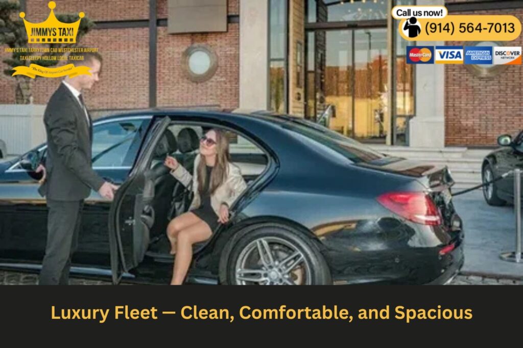 Interior of a black SUV with leather seats