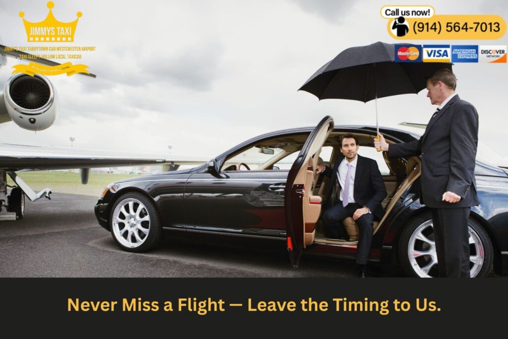 Private car arriving on time at Westchester Airport