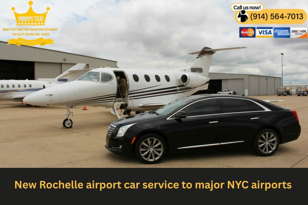 Reliable flat-rate airport transfers from New Rochelle to JFK, LGA, EWR, and HPN.