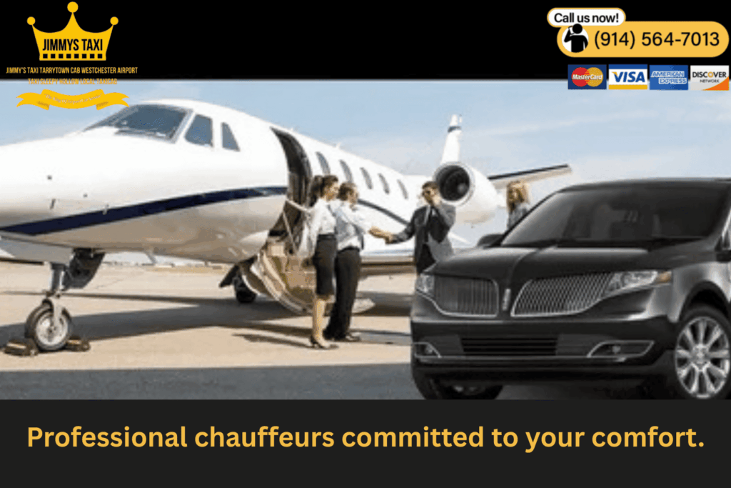 Chauffeur opening car door for a passenger.
