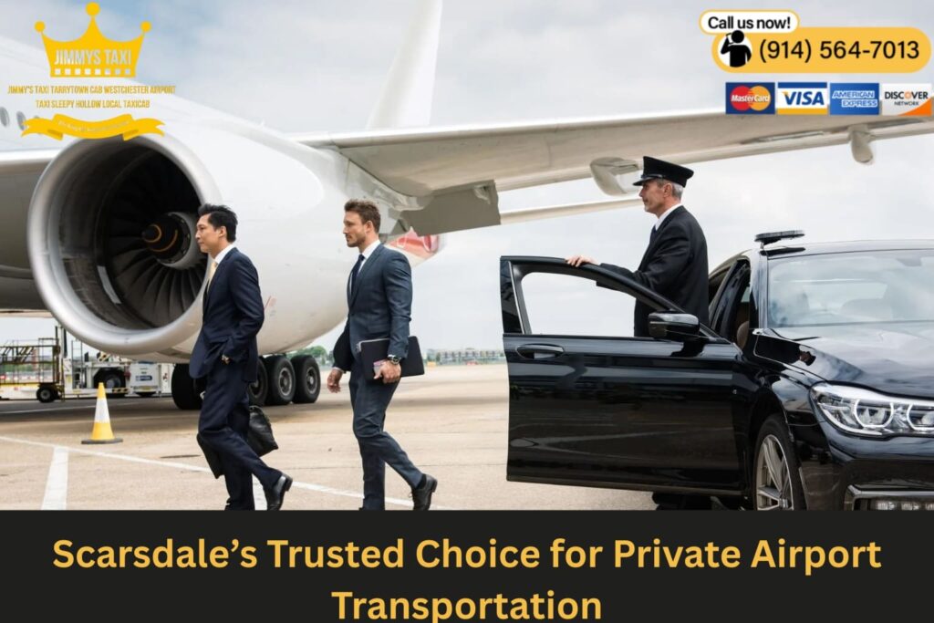 Professional driver in suit standing by black car