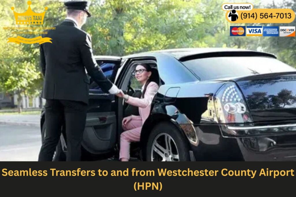 Luxury vehicle parked outside Westchester County Airport