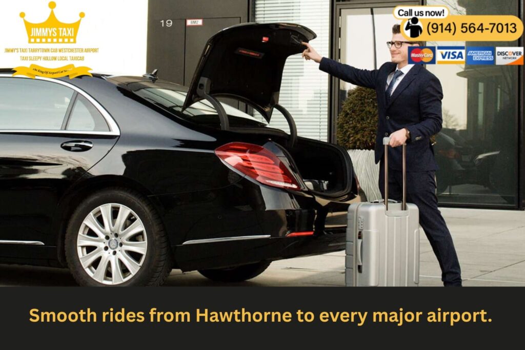 Enjoy stress-free airport transfers from Hawthorne to JFK, LGA, EWR, and HPN.