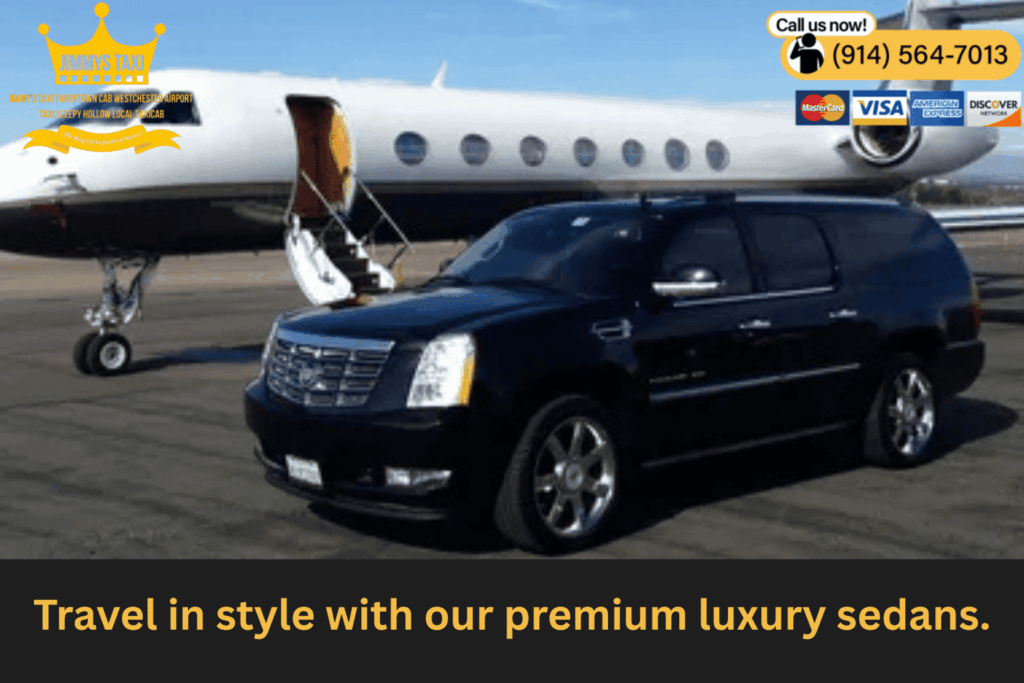 Luxury sedan parked outside with city skyline in the background.