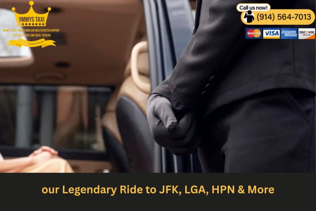 Luxury car pulling away from Sleepy Hollow’s Main Street