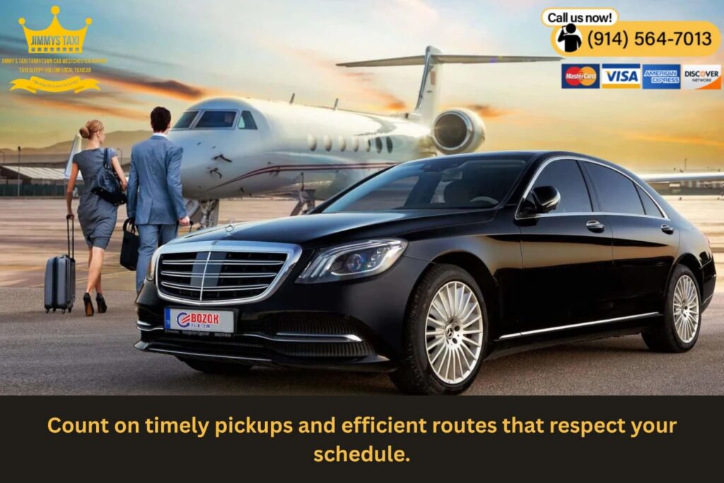 Taxi arriving promptly for pickup