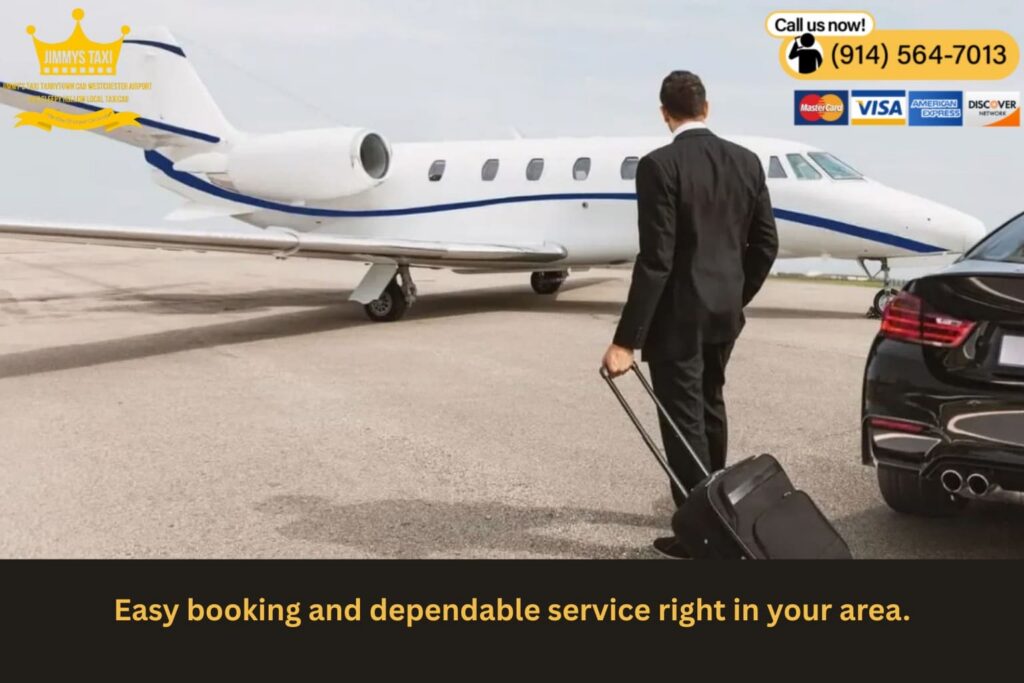 Customer booking JFK taxi online from phone