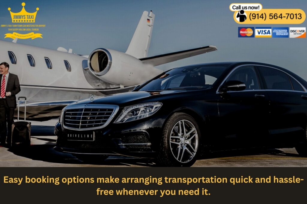 Customer booking taxi on smartphone