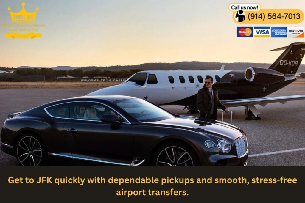 Airport taxi picking up passenger for JFK departure