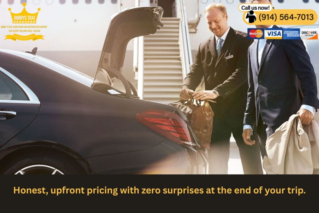 Flat rate taxi pricing displayed clearly to customer