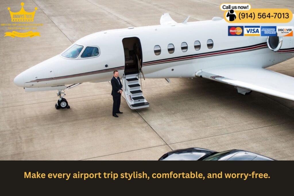 Executive car service arriving at JFK terminal