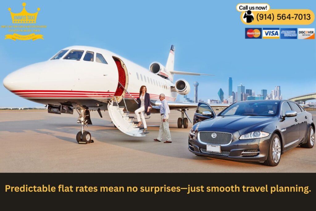 Taxi meter showing flat rate airport fare