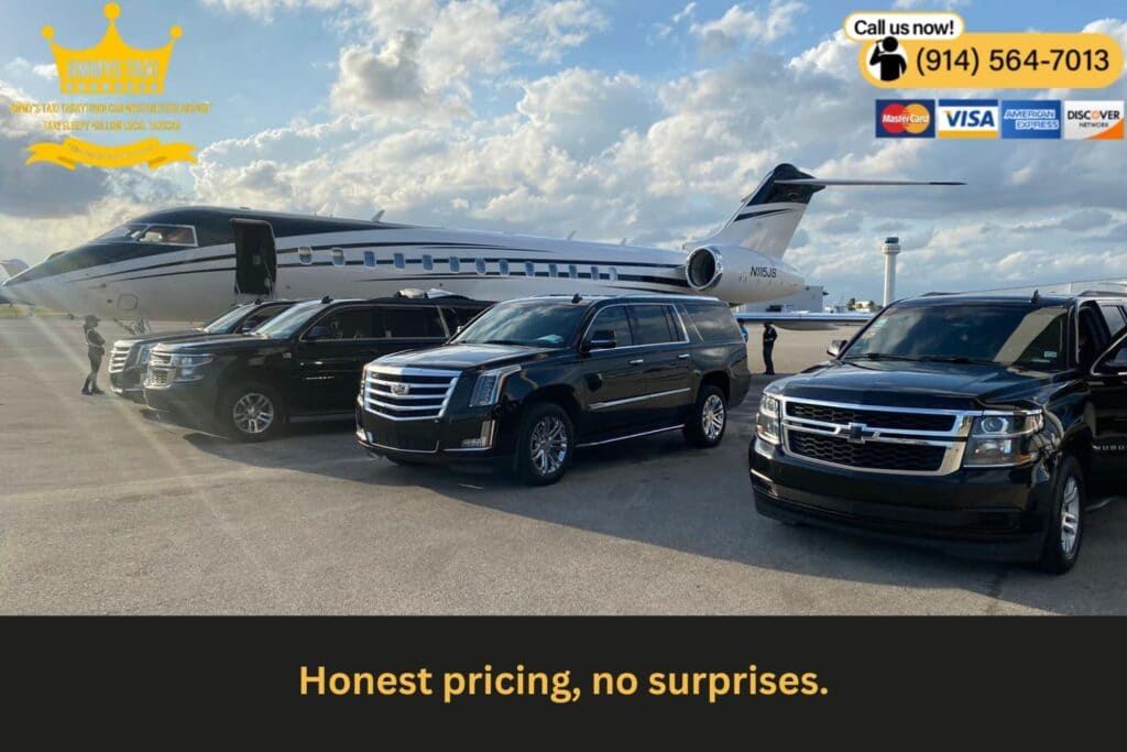 Harrison taxi flat airport fares to HPN, LaGuardia, Kennedy, Newark and Teterboro